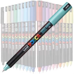 Marker UNI Posca PC-1MR, varf fin metalic, 0.7mm