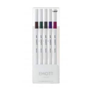 Fineliner UNI EMOTT PEM-SY, 0.4mm, NO.3, set 5 culori metalizate