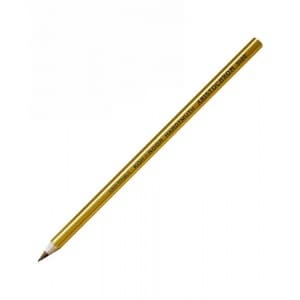 Creion grafit Koh-I-Noor Aristochrom K3400, tip papagal (cu mina speciala tricolora), corp hexagonal auriu, fara guma de sters