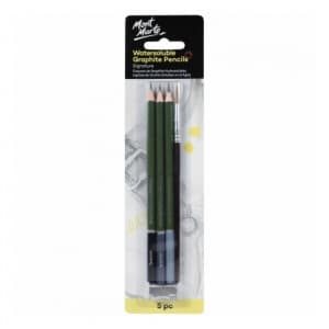 Creion grafit Mont Marte MPN0123, acuarelabile, ascutitoare, pensula, set 3 buc