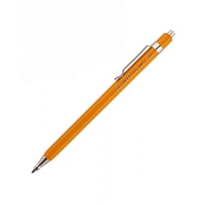 Creion mecanic Koh-I-Noor Versatil K5201C, 2.0mm, corp metalic hexagonal galben, cu ascutitoare