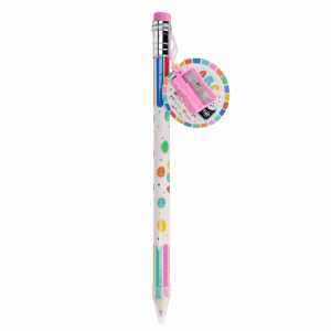 Creion multicolor Trendhaus Jumbo XXL CH31235, HB, cu guma de sters si ascutitoare