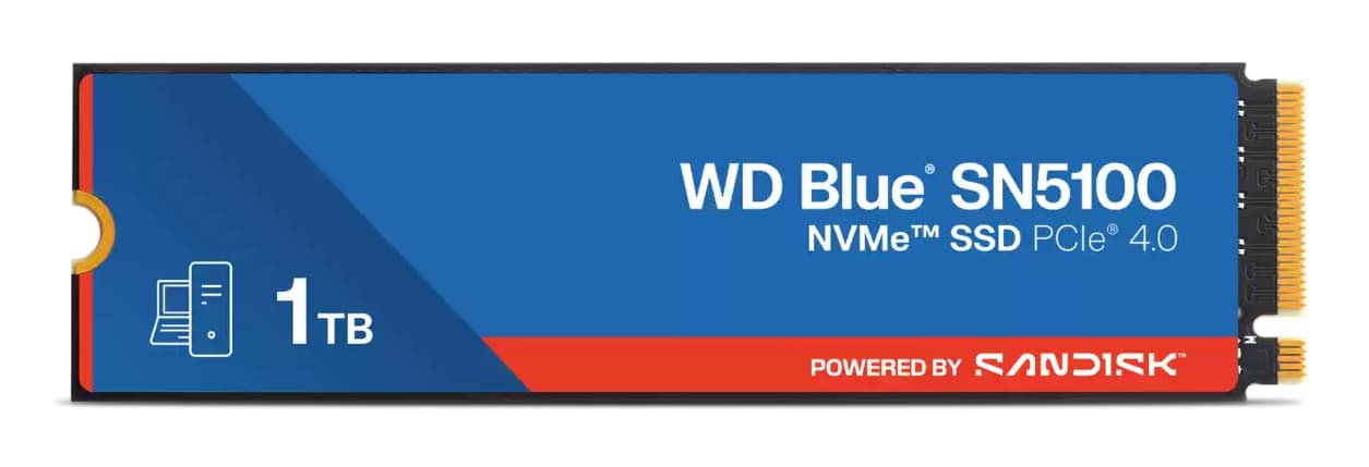 SSD WD Blue SN5100 1TB M.2 2280 PCIe Gen4 x4 NVMe QLC 3D - WDS100T5B0E-00CPE0