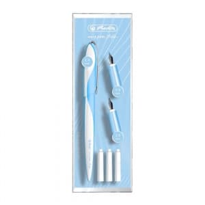 Stilou Herlitz My Pen 11360294, alimentare rezerve, albastru deschis, pentru caligrafie cu 3 penite (0.9/1.4/1.9) + 3 rezerve