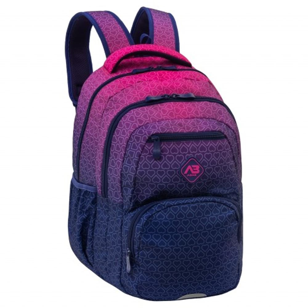 Ghiozdan Astra AB200, Hexagon Pink Ombre, 3 compartimente, 44 x 32 x 19 cm