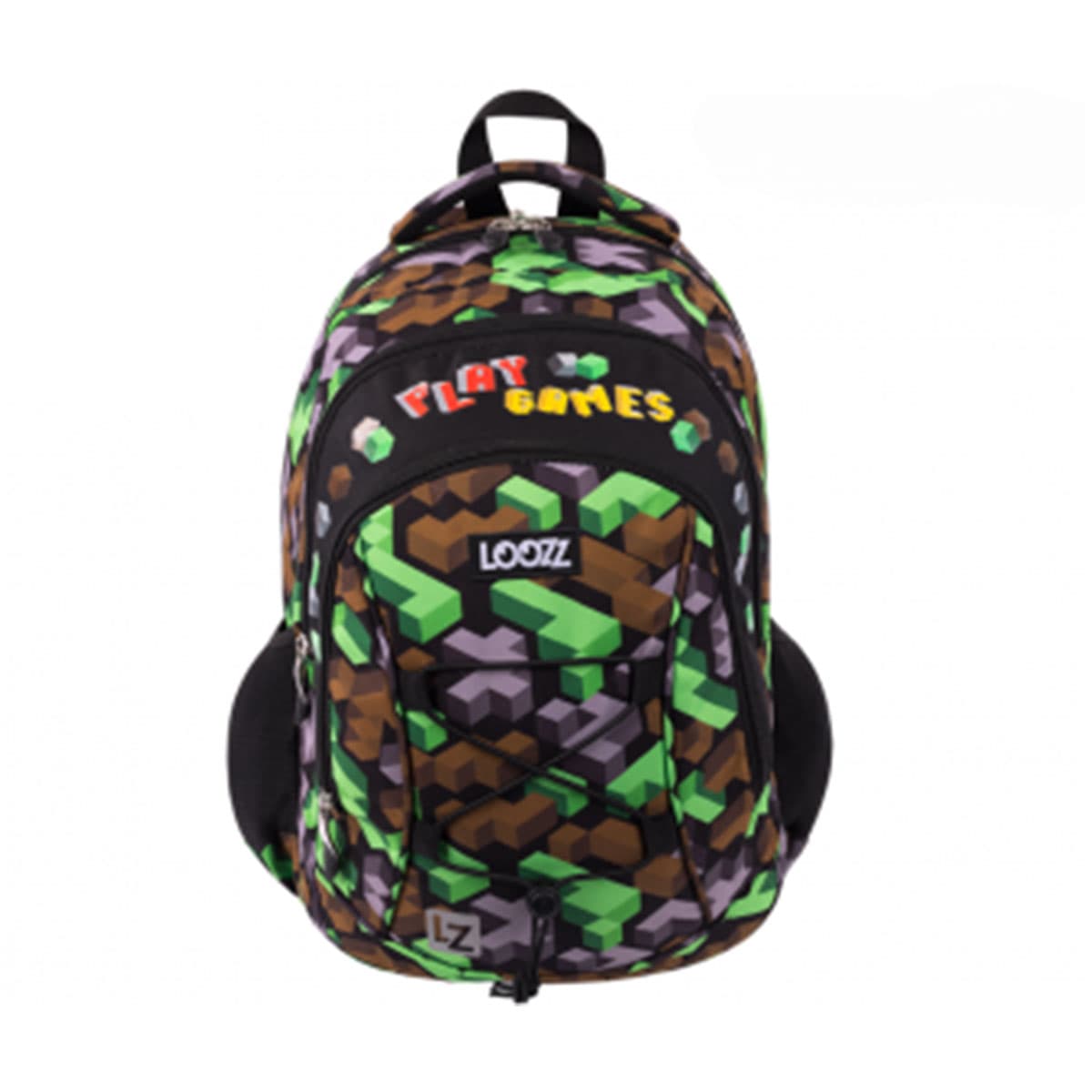 Ghiozdan Looz Premium, 3 compartimente, Play Games, 41 x 28 x 18 cm, model pixelat