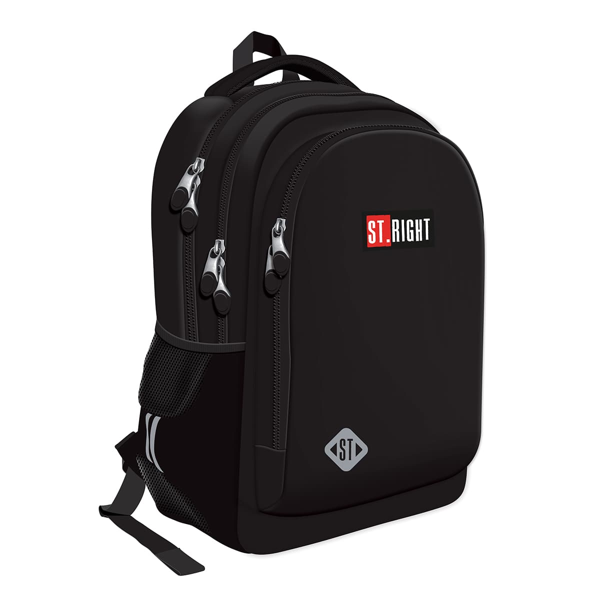 Ghiozdan BP73 ST Righ ST Black 3 compartimente, 46x31x20 cm