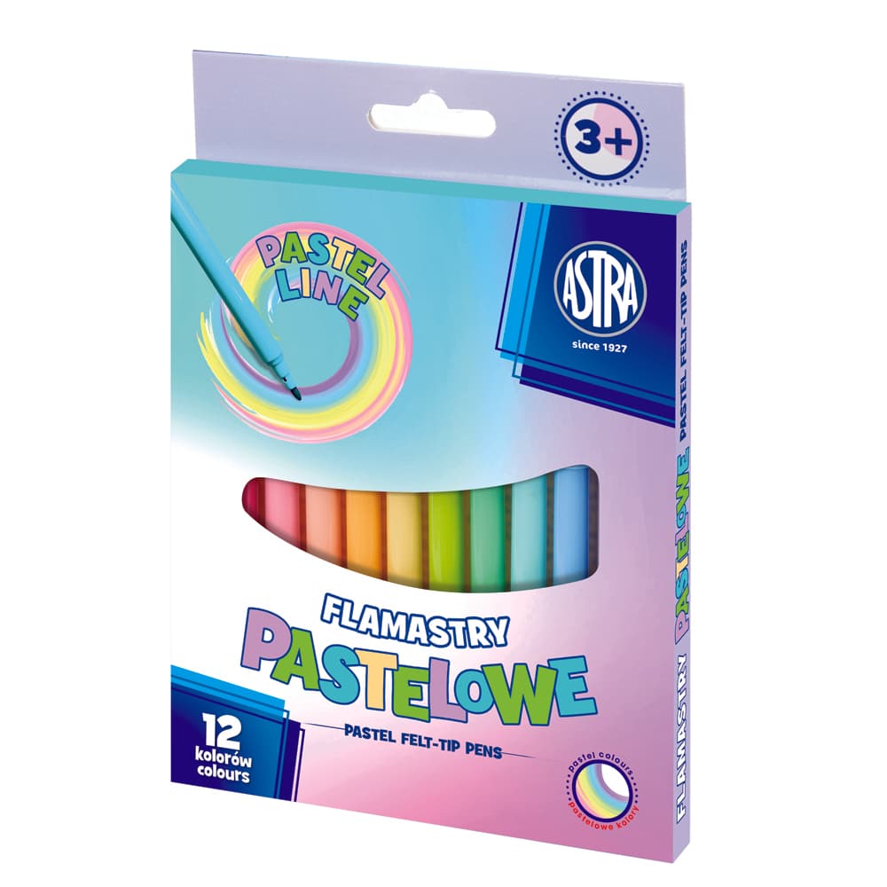Carioci Astra pastel, 12 culori/set