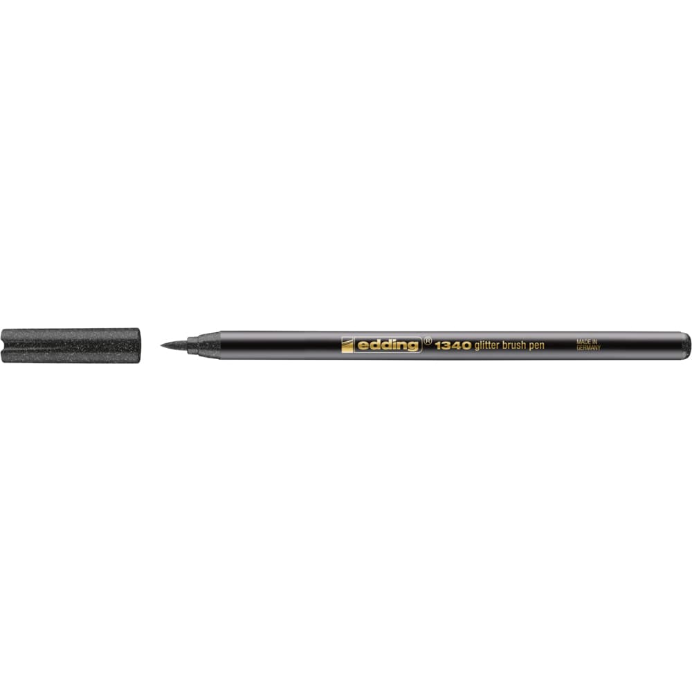 Marker Edding 1340 Glitter, varf tip pensula, 1-6 mm, negru