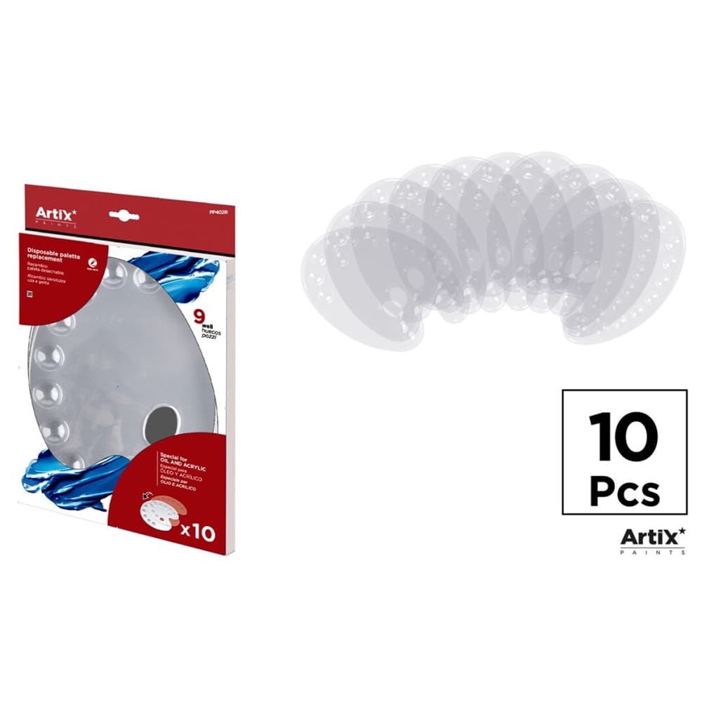 Paleta pentru amestecarea culorilor Artix, de unica folosinta, 10 bucati/set
