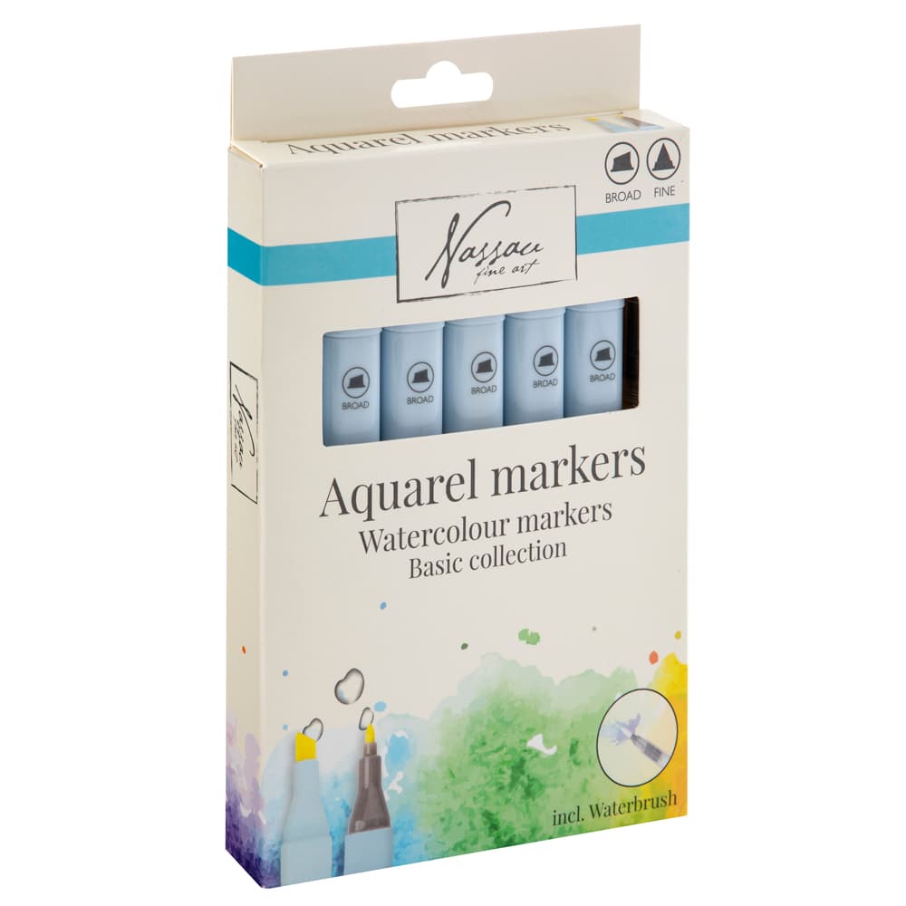 Set 6 markere acuarelabile Creative Craft, pensula cu rezervor