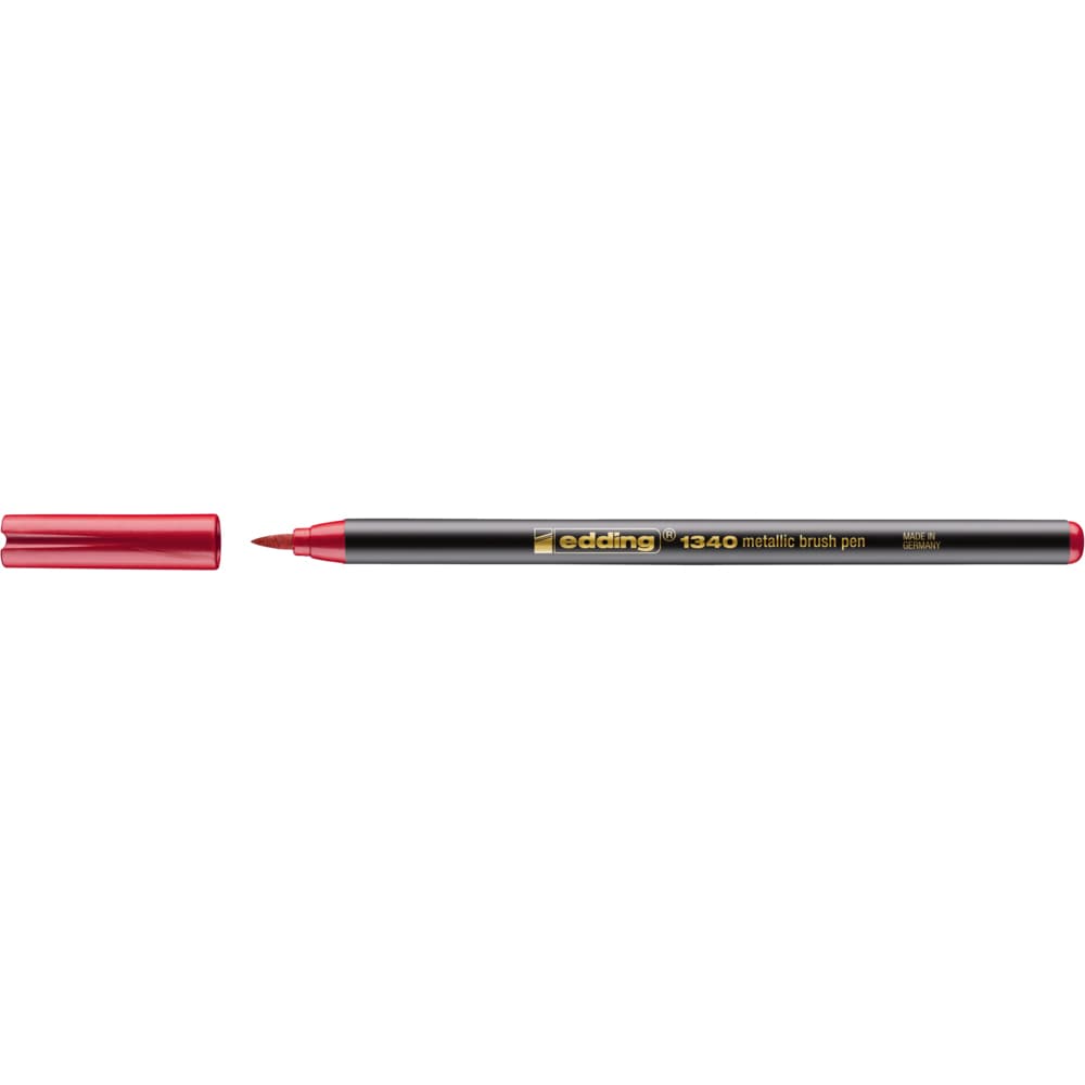 Marker Edding 1340 Metallic, varf tip pensula, rosu, 1-6 mm
