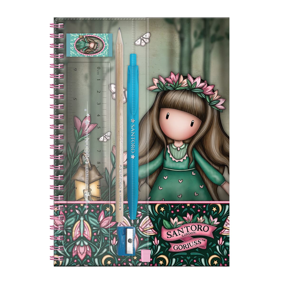 Caiet A4 Gorjuss, Wildflower cu accesorii scolare