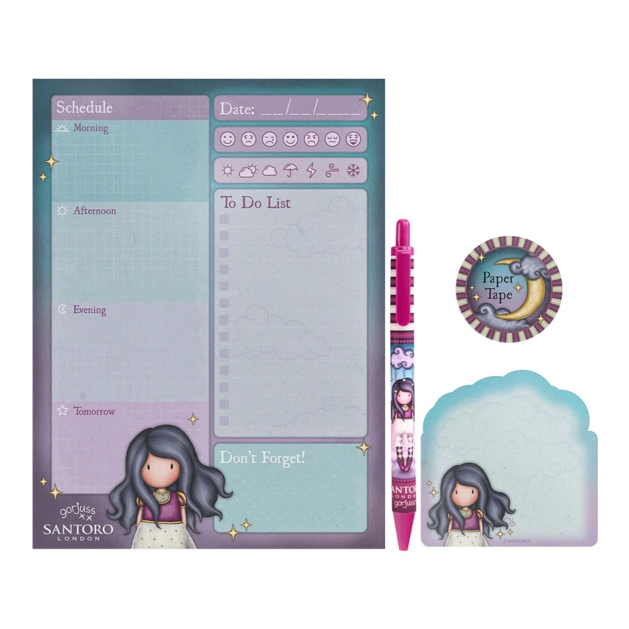 Set de papetarie pentru planificare Gorjuss, Little Storm Cloud