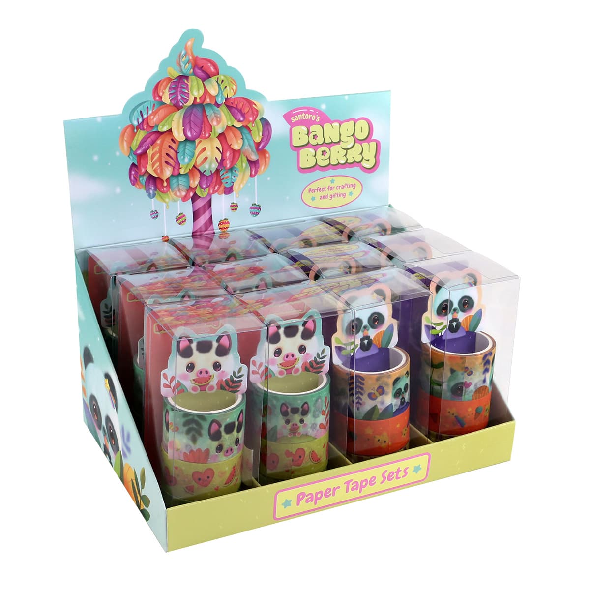 Display 12 seturi, 3 benzi adezive hartie Bangoberry