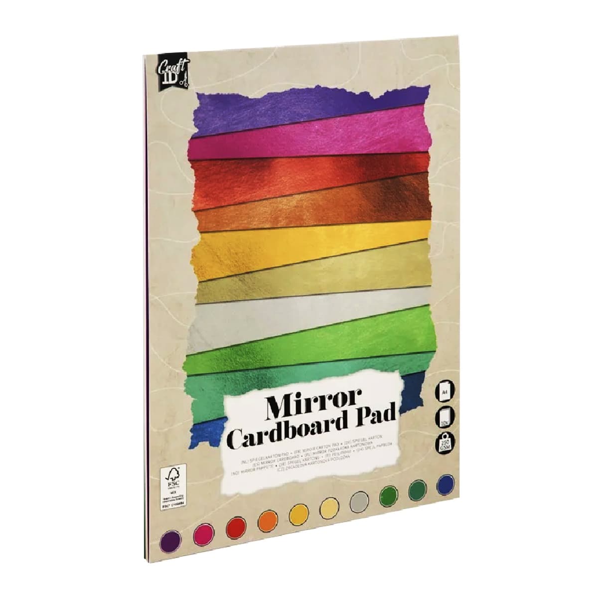 Carton lucios Creative Craft, A4, 250 g, 10 file, diverse culori