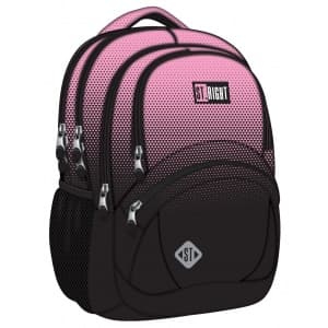 Ghiozdan St.Majewski St.Right Pink Gradient, 42cm, 4 compartimente, 1 buzunar, negru cu roz