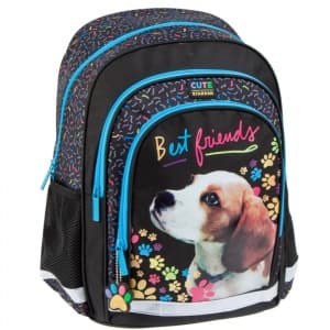 Ghiozdan Starpak Doggy, gradinita, 1 compartiment, 4 buzunare, negru, 446585
