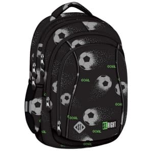 Ghiozdan St.Majewski St.Right Pixel Balls, 43cm, 4 compartimente, negru cu gri