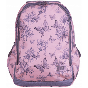 Ghiozdan St.Majewski St.Right Vintage Butterfly, 2 compartimente, 2 buzunare, roz pal, BP-47 / 622793