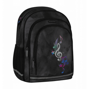 Ghiozdan Starpak Music, 39cm, 3 compartimente, negru, 533952