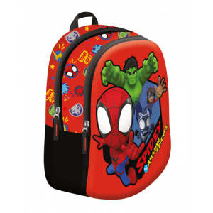Ghiozdan St.Majewski Spiderman, gradinita, 2 compartimente, 1 buzunar, rosu, D6 / 651304