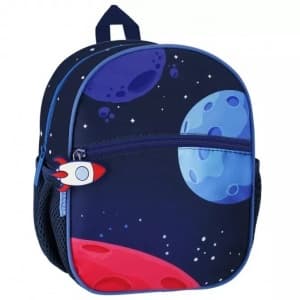 Ghiozdan gradinita Starpak Astronaut, 26cm, 1 compartiment, negru cu albastru, 527200