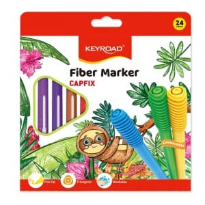 Carioci colorate Keyroad Capfix Connectible KR971770, triunghiulare, 24 culori, blister carton