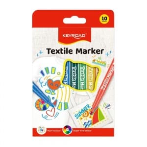 Carioci colorate Keyroad KR972896, 10 culori, pentru textile (nu se spala)