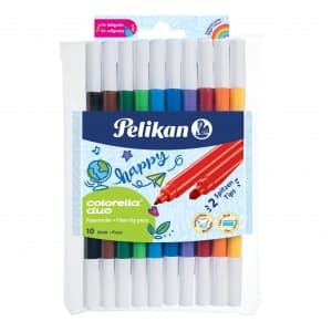 Carioci colorate Pelikan Colorella Duo C407, 2 capete, 10 culori, blister PVC
