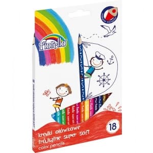 Creioane colorate Fiorello Soft 170-2187, triunghiulare, 18 culori, blister carton