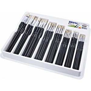 Pensula Brons BR-524, varf lat, nr. 2-16, pictura cu ulei/culori acrilice, set 84 buc/tavita PVC