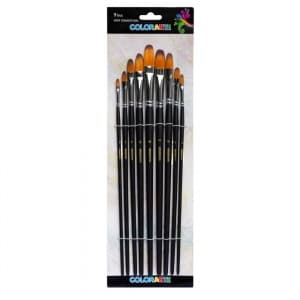 Pensula Colorarte DB19004, varf semirotund, set 9 bucati