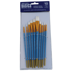Pensula Magi-Wap BREA1013K, varf nylon rotund, lat, lat oblic, pictura cu ulei/culori acrilice/acuarele, set 10 buc