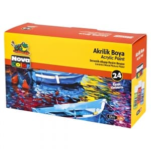 Culori acrilice Nova Color NC-2009, 24x17ml/borcan, PVC