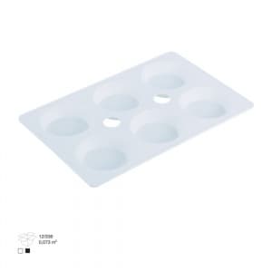 Paleta pictura ARK 2055, plastic, dreptunghiulara, alba, 6 spatii amestecare culori