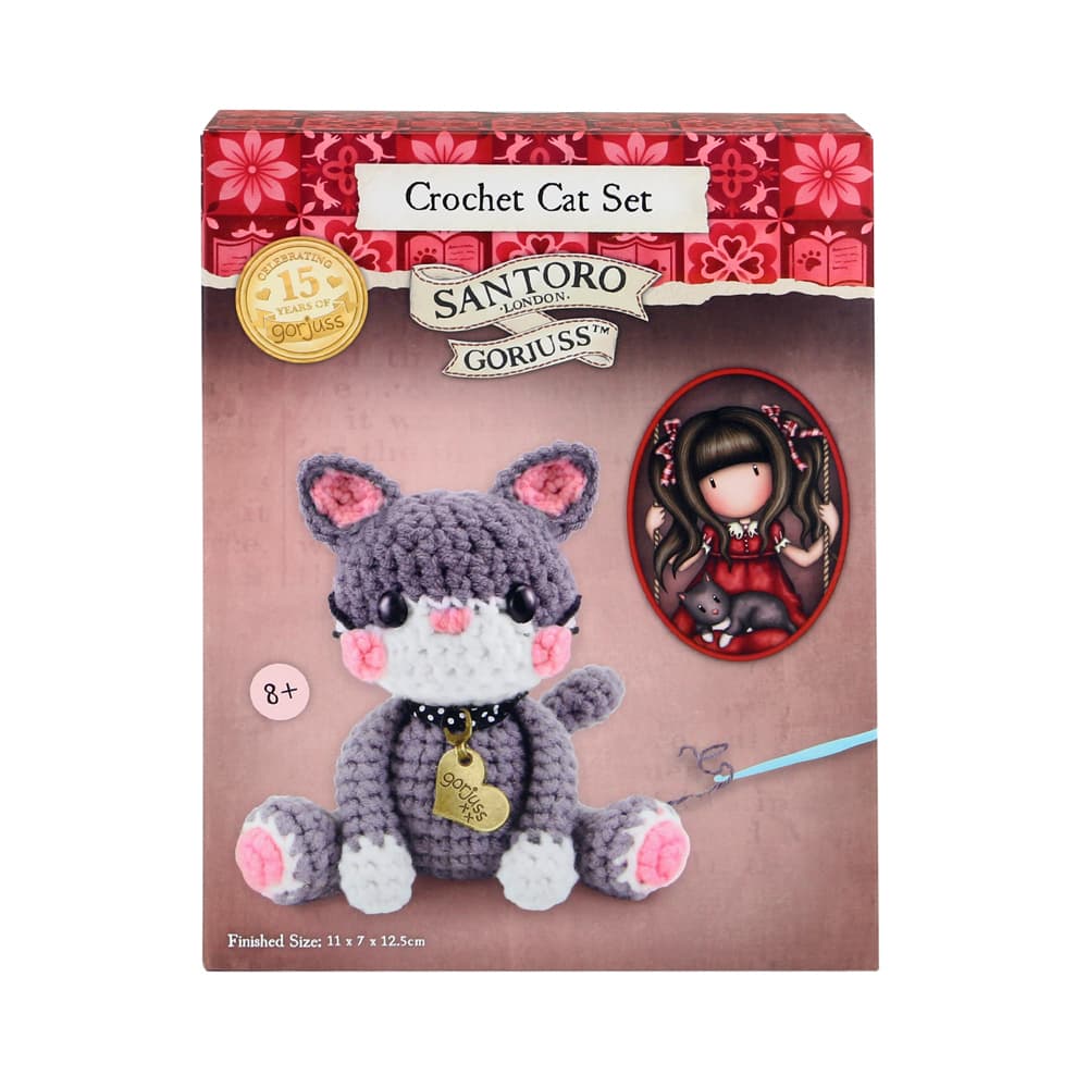 Kit pentru crosetat Gorjuss, pisica gri