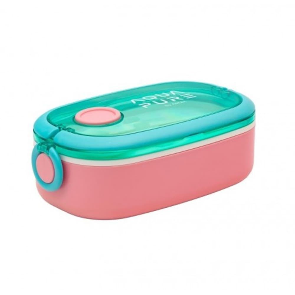 Cutie pentru pranz Astra Aqua Pure, 900 ml, 21x12x7 cm, roz/verde