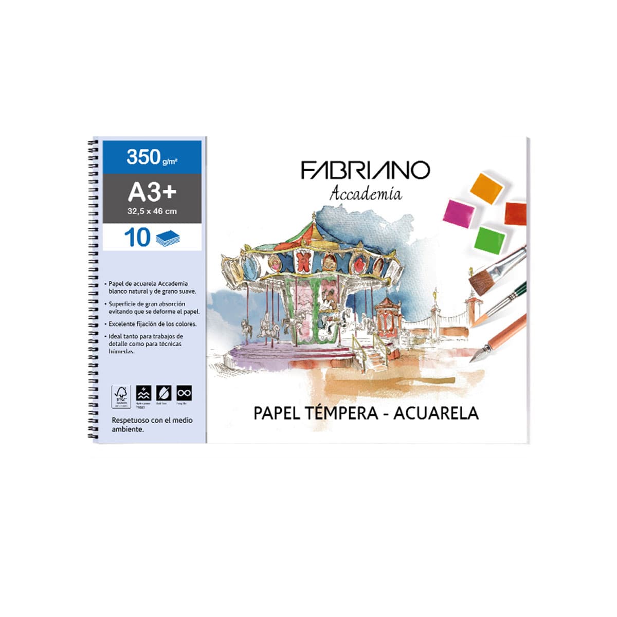 Bloc tempera Fabriano, 32.5x46 cm, 350g, 10 file