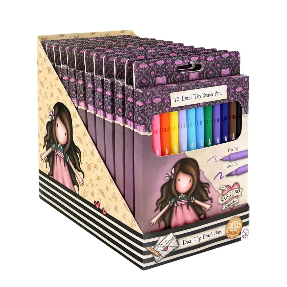 Display Gorjuss, 16 seturi a cate 12 markere, 2 capete, varf pensula