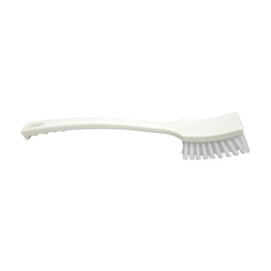 Perie de mana cu maner lung 41x4.5cm polipropilena, fir scurt, mediu, poliester PBT, 0.3mm, alb