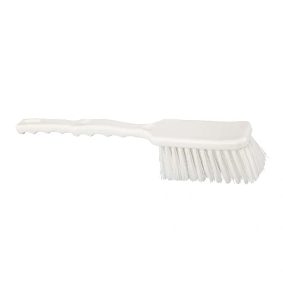 Perie de mana cu maner lung 41x5.5cm polipropilena, fir mediu, mediu, poliester PBT, 0.3mm, alb