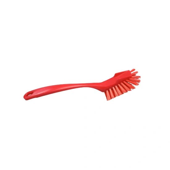 Perie de curatat vesela 25.5x2.8cm polipropilena, fir scurt, mediu, poliester PBT, 0.3mm, rosu