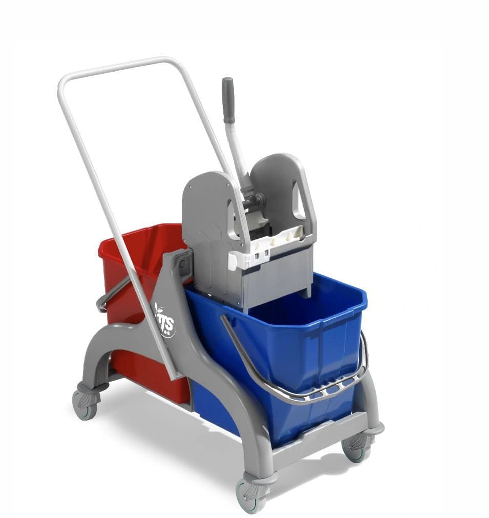 Carucior profesional curatenie 2 galeti, storcator, 2x25L, TTS