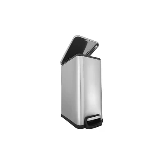 Coș de gunoi rectangular inox cu pedală, soft-close, 10 L