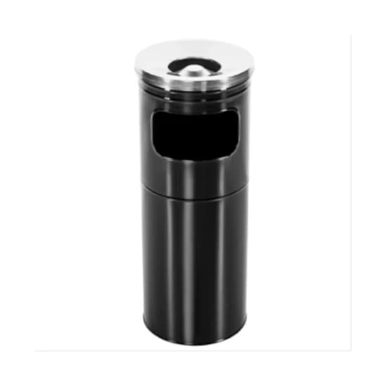 Coș gunoi cu scrumieră inox negru 15L