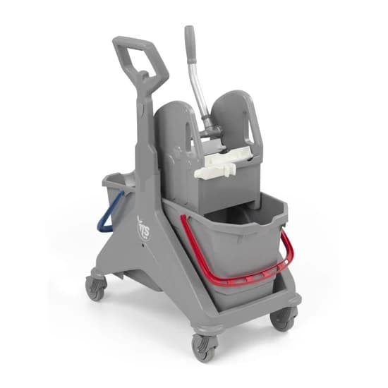 Carucior curatenie profesional cu 2 galeti si storcator, 2x25L, TTS
