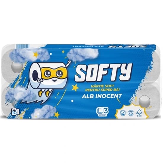 Hartie igienica 3 straturi, alba, Softy, 12m