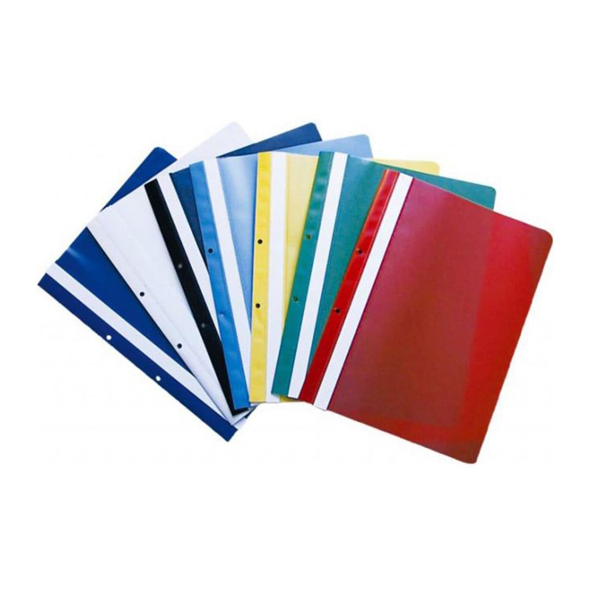 Dosar plastic cu sina si 2 perforatii negru, 10 bucati/set