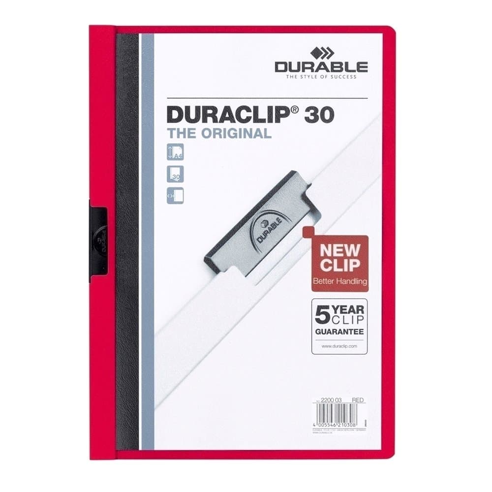 Dosar de prezentare Durable Duraclip, 30 coli, rosu
